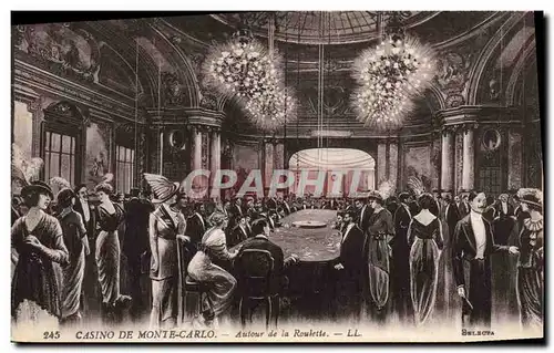 Cartes postales Casino de Monte Carlo Autour de la roulette