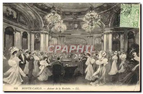 Cartes postales Casino de Monte Carlo Autour de la roulette