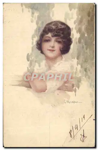 Cartes postales Fantaisie Illustrateur Monestier Femme