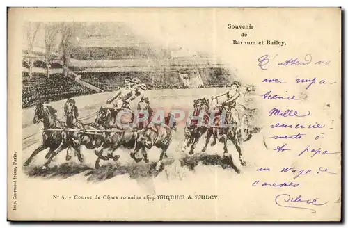 Cartes postales Cirque Barnum et Bailey Course de chars romains