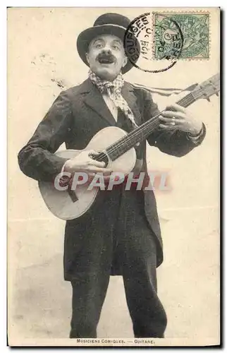 Cartes postales Musiciens comiques Guitare