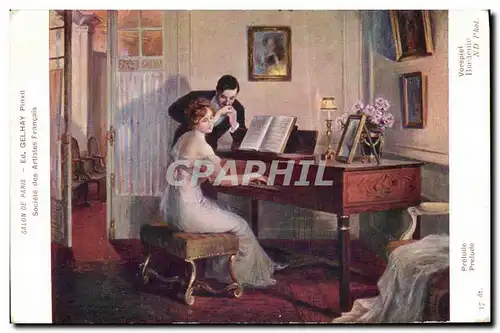 Cartes postales Salon de Paris Gelhay Prelude Clavecin