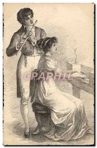 Cartes postales Flute Clavecin