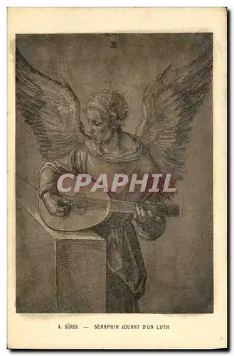 Cartes postales Durer Seraphin jouant d&#39un luth