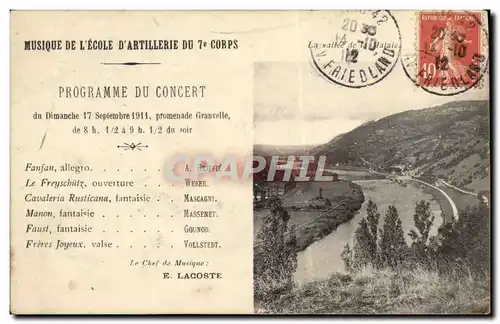 Cartes postales Musique de l&#39ecole d&#39artillerie du 7eme corps Promenade Granvelle 1911
