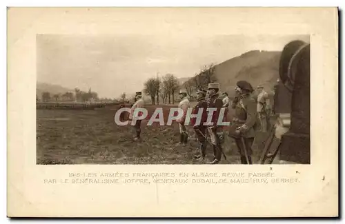 Cartes postales Militaria Les armees francaises en Alsace Revue passee par le generalissime Joffre Generaux Duba