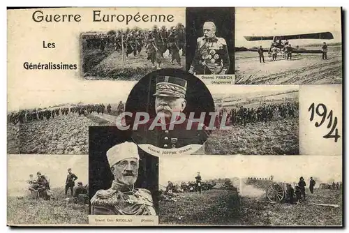 Cartes postales Militaria Les Generalissimes Grand Duc Nicolas Russie Russia French Joffre Avion Aviation