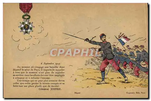 Cartes postales Militaria General Joffre Medaille