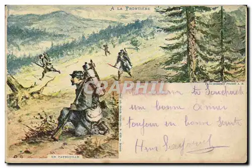 Cartes postales Militaria A la frontiere