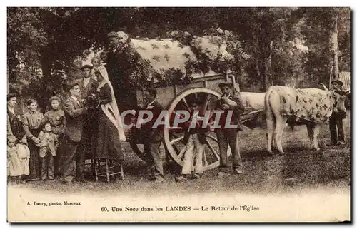 Ansichtskarte AK Folklore Une noce dans les Landes Le retour de l&#39eglise