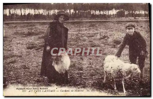 Ansichtskarte AK Folklore Au pays Landais Gardiens de moutons