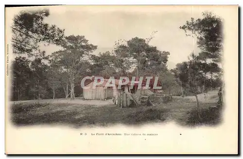 Cartes postales Folklore La foret d&#39Arcachon Une cabane de resinier