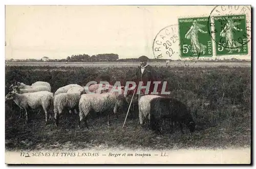 Ansichtskarte AK Folklore Landes Berger et son troupeau Moutons