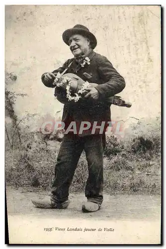 Cartes postales Folklore Vieux landais joueur de Vielle