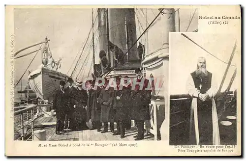 Cartes postales Folklore Botrel au Canada Bretagne Bateau Un passager 28 mars 1903