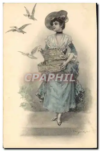 Cartes postales Fantaisie Femme Oiseaux