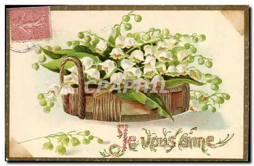 Cartes postales Fantaisie Fleurs Muguet