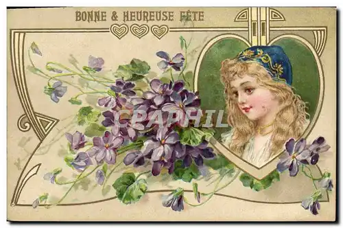 Cartes postales Fantaisie Enfant Fleurs