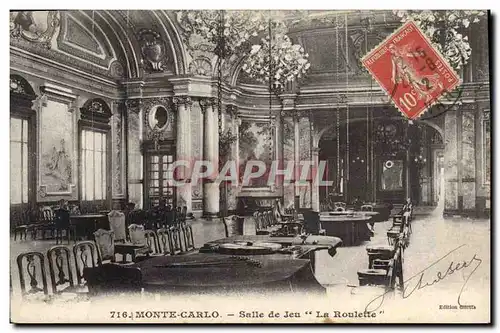 Cartes postales Casino Monte Carlo Salle de jeu la roulette