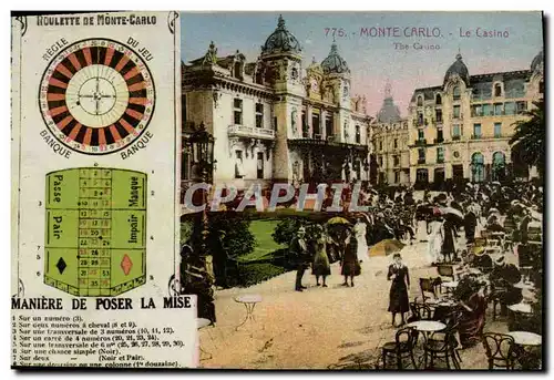 Cartes postales Casino Monte Carlo Maniere de poser la mise