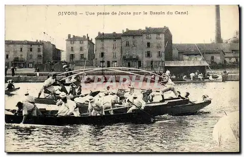 Cartes postales Givors Une passe de joute sur le bassin du canal