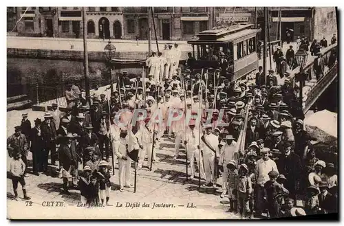 Cartes postales Cette Les joutes Le defile des jouteurs Tramway TOP