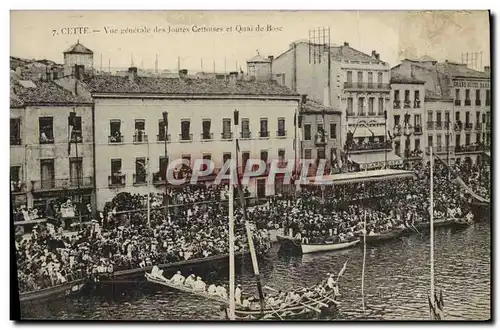 Cartes postales Cette Vue generale des joutes Cettoises et Quai de Bosc