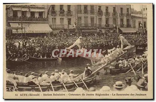 Cartes postales Sete Concours de joutes regionales La rencontre des jouteurs