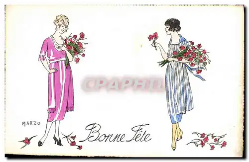 Cartes postales Fantaisie Illustrateur Marzo Femme