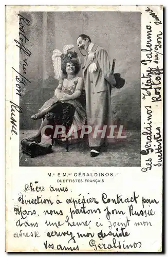 Cartes postales Mr et Mme Geraldinos Duettistes francais