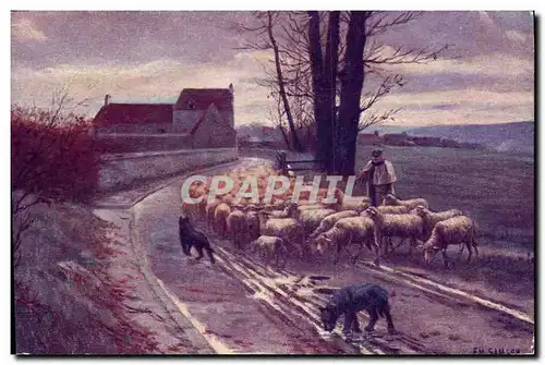 Cartes postales Salon de Paris Le retour du troupeau Moutons