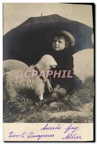 Cartes postales Enfant Agneau