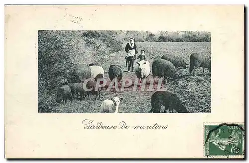 Cartes postales Gardeuse de moutons