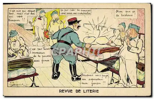 Cartes postales Militaria Revue de literie