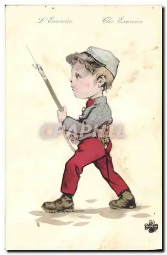 Ansichtskarte AK Militaria Enfant L&#39exercice