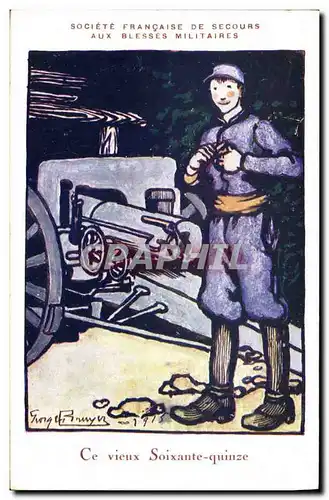 Cartes postales Militaria Ce vieux soixante quinze Canon