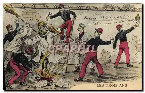 Cartes postales Militaria Les trois ans