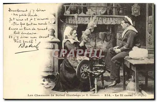 Cartes postales Folklore Les chansons de Botrel illustrees le fil casse Marin