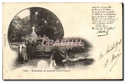 Ansichtskarte AK Folklore Fontaine et lavoir Basse Bretagne Botrel