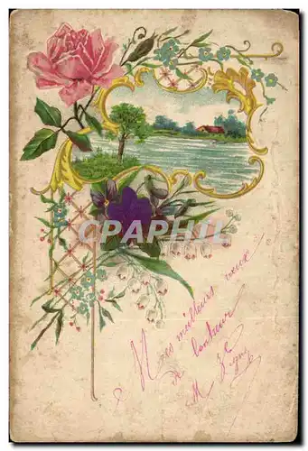 Cartes postales Fantaisie Fleurs