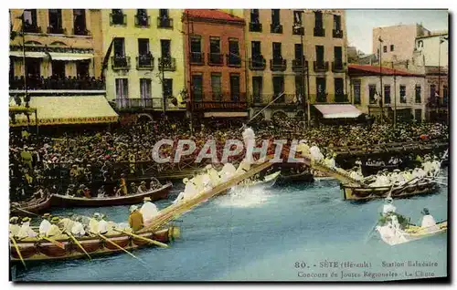 Cartes postales Sete Concours de joutes regionales La chute