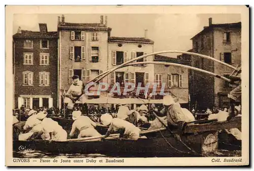 Cartes postales Givors Passe de joute entre Duby et Baudrand