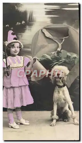 Cartes postales Enfant Caniche Chien