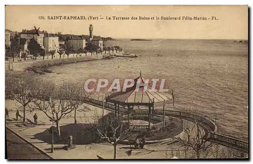 Ansichtskarte AK Saint Raphael La terrasse des bains et le boulevard Felix Martin kiosque