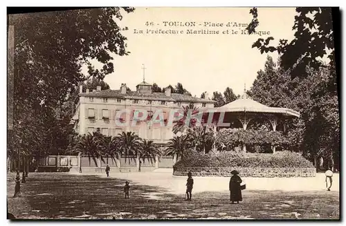 Cartes postales Toulon Place d&#39armes La prefecture maritime et le Kiosque