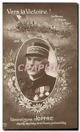 Cartes postales Militaria General Joffre Vers la Victoire !