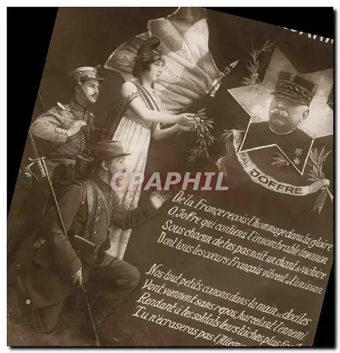 Cartes postales Militaria L&#39etoile de la France et de nos armees Joffre