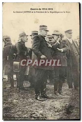 Ansichtskarte AK Militaria Le general Joffre et le President de la Republique sur le front