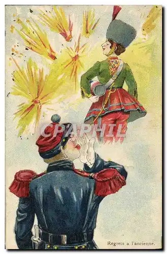 Cartes postales Militaria Regrets a l&#39ancienne Femme