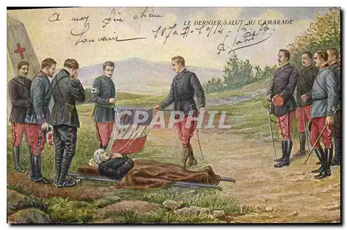 Cartes postales Militaria Le dernier salut au camarade